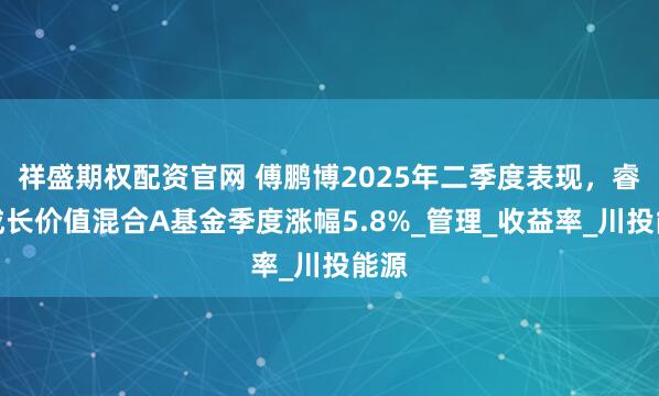 祥盛期权配资官网 傅鹏博2025年二季度表现，睿远成长价值混合A基金季度涨幅5.8%_管理_收益率_川投能源